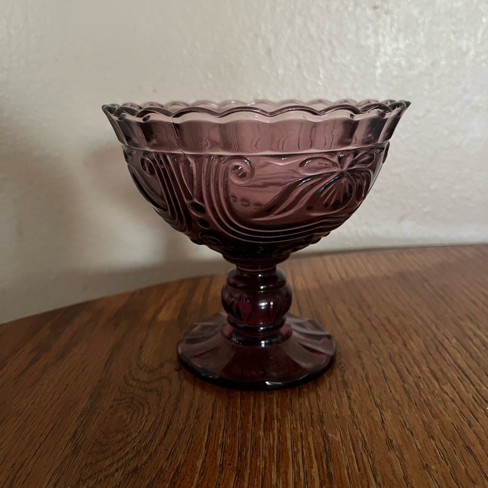 Vintage Purple Glass Compote